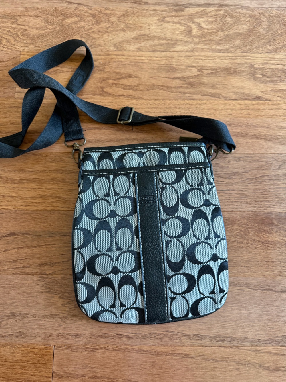 Coach Black and Gray Signature Crossbody